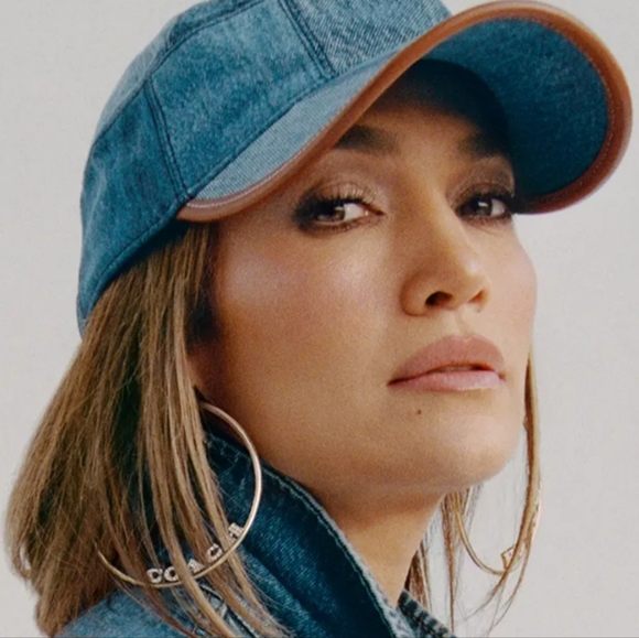 Coach x JLo Large Gold Hoop Earrings with Pave Crystals - Picture 5 of 13